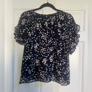 Madewell Elegant Navy and White Women's Top - S